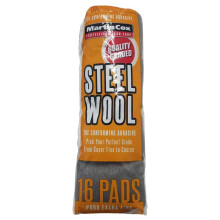 Steel Wool Grade 000 Martin Cox 16 Steel Wire Wool Pads for Cleaning, Finishing and Polishing Metal, Wood and Automotive Bodywork