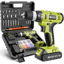 FADAKWALT 20V Cordless Drill Set ,Powerful Drill bit Sets,Torque 30N,21+1 Torque Setting,3/8” inch Keyless Chuck, 40pcs,Electric Drill with 2.0AH