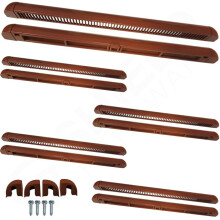 5 x Window Trickle Vents - Reduces Condensation, Damp & Steam - Complete Replacement Kit for uPVC, Wood & Aluminium Tan 300mm Pack of 5