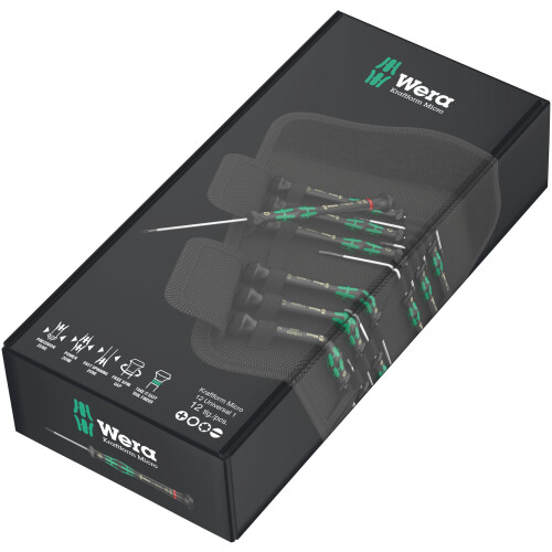 Wera Wera Kraftform Micro Screwdriver Set 12 Universal 1, 12PC - 05073675001 2