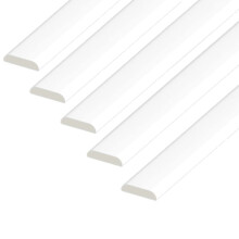 UPVC Plastic Trim 25mm x 1m x 5 Pack - White Architrave D Mould and Window Finishing Trim