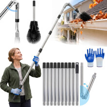 4M Heavy Duty Telescopic Roof Gutter Stable Cleaning Tools Kit Stainless