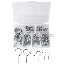 75 Pieces Multi-Size Ceiling Hooks, Nickel Plated Metal Ceiling Cup Hook