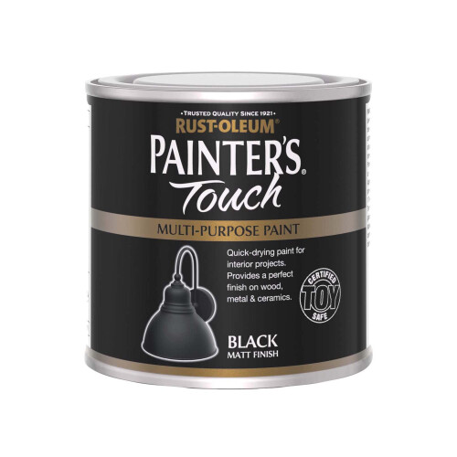 Rust-Oleum Rust-Oleum Painter's Touch Matt Black 250ml, (AMZ0136) 1