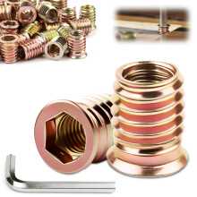 TXXATX Threaded Inserts for Wood M4x12mm, 25 PCS Insert Nuts Zinc Plated