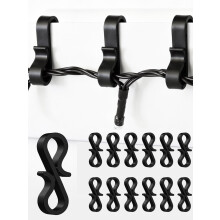 BYSMAH 80 Pack Gutter Hooks for Outdoor Lights, Black Christmas Light Clips