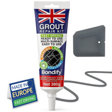BONDIFY Waterproof Dark Grey Grout Repair Kit Ready Mixed FAST DRYING 380g