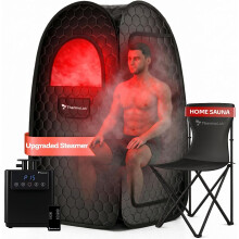 ThermoLab AuraCore Pop Up Steam Sauna with Infrared Light, 1000W 2.6L