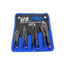 US PRO 4pc Black Locking Pliers Set 5" 6.5" 7" & 10" - Mole Vice Clamp Grips 1674