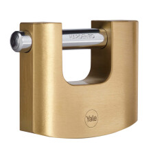 Yale Y114B/80/118/1 High Security Brass Rectangular Padlock 80mm Body Hardened Steel Hook 3 Keys