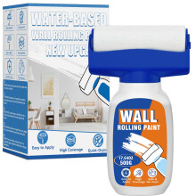 Wall Repair Rolling Brush, White Paint for Wall Touch Up, Portable Paint Roller Kit, Fast-Drying Water-Based Wall Filler Paint, Roller Paint Kit Cove