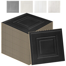 Swehooirt 40PCS Wall Wood Panels Peel and Stick Wall Panels Black Self Adhesive Panelling for Living Room Bedroom Ceiling Tiles Hallway Bathroom Wall