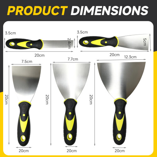 5 Pcs Wallpaper Scraper Tool, 1/2/3/4/5 Inch Paint Scraper Tool 1