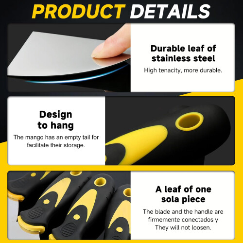 5 Pcs Wallpaper Scraper Tool, 1/2/3/4/5 Inch Paint Scraper Tool 2