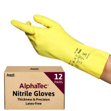 Ansell AlphaTec 37-320 Multipurpose Nitrile Gloves with Long Cuff, Chemical Protection and Food Safety, Reusable Kitchen Gloves, Household Cleaning a