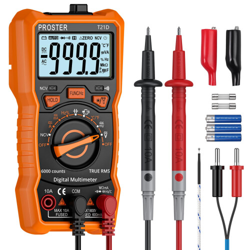 Proster Digital Multimeter 6000 Counts TRMS Auto Range NCV Backlit Magnet