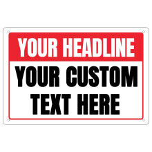 Custom Signs Outdoor Metal - 12 x 8 Personalized Entrance Garden Hazard Parking Signs for Business, Rust-Proof .040 Aluminum (Personalized Headline)