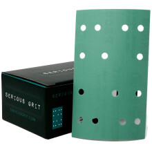 Serious Grit - 80x133mm 14-Hole P800 Grit Sanding Sheets - 50 Pack Box