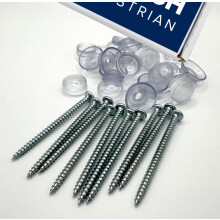 Corrugated Pan Head Roofing Screws with Strap Caps (50, Clear, 50mm (2 Inch))