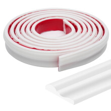JSIWOTH Flexible Self-Adhesive Wall Moulding Trim 3.05M x 32mm TPE White
