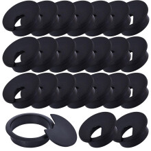 24 Pcs Desk Grommet 35mm, Desk Hole Cover, Desk Cable Grommet, Desk Cable Hole Cover, Office Cable Grommets (Black)
