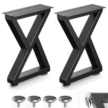 Likapop 28" Metal Coffee Table Legs, Z-Type Set of 2, 71 cm H x 45 cm W