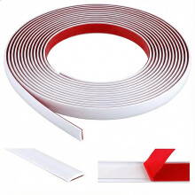ddckj 12M White Tile Edging Trim Flexible PVC Self Adhesive Peel and Stick Beading for Mirror Window Frames Cabinet Ceiling (W:0.8 cm, T:0.3 cm)