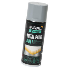 INRAL Direct to Rust Metal Spray Paint 4-in-1 Telegrey 2 Matt RAL7046 - Primer, Anti-Rust, Colour and Topcoat in One Can - Outdoor - 1.5-2 m2 Coverag