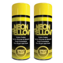ZOPPER Neon Yellow Spray Paint 200ml Twin Pack Extra Bright Fluorescent