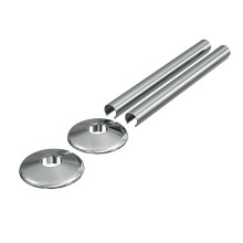 Radiator Pipe Covers & Collars 15mm | 2 Pack Clip-On Pipe Sleeves for Radiator Pipes | Luxury Finish, Easy Fit, Cut-to-Size Design (200mm) (Chrome)