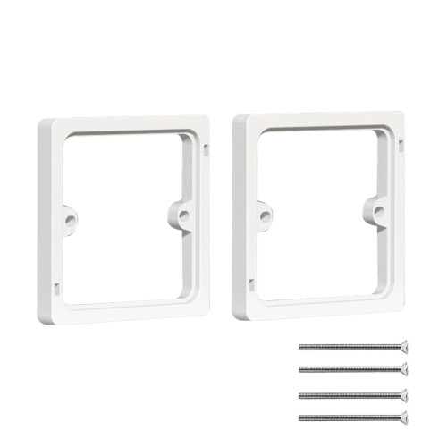 2 Pcs Light Switch Socket Spacers White, with Matching Screws Socket Back Box Extender, for Single Double Socket Light Switch Back Box Surround