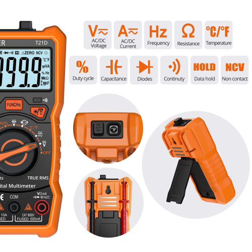 Proster Digital Multimeter 6000 Counts TRMS Auto Range NCV Backlit Magnet 1