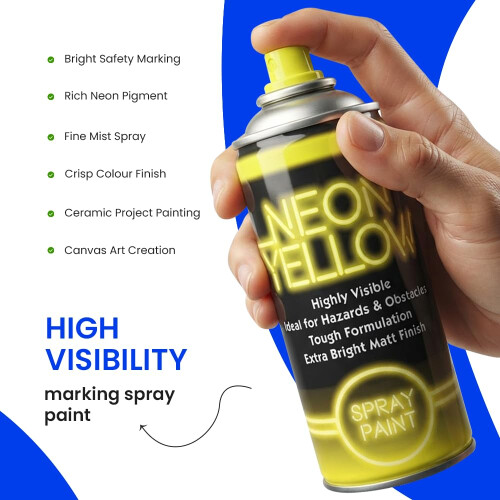 ZOPPER Neon Yellow Spray Paint 200ml Twin Pack Extra Bright Fluorescent 1