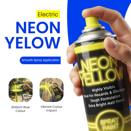 ZOPPER Neon Yellow Spray Paint 200ml Twin Pack Extra Bright Fluorescent 2