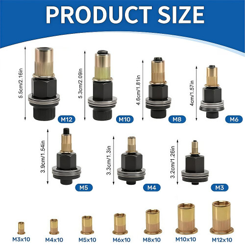 Rivnut tool,M3 M4 M5 M6 M8 M10 M12 rivet nut tool,Heavy Duty Rivet Gun 2