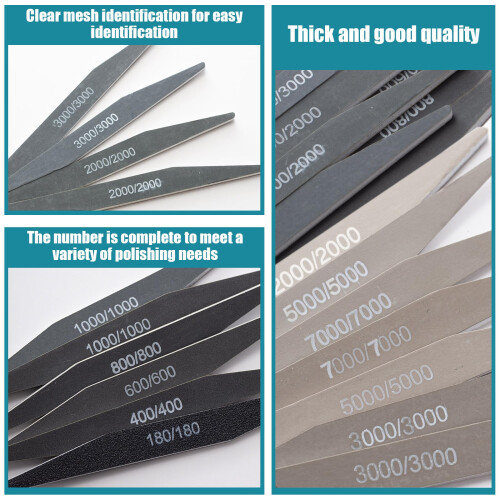 Honoson 10 Pcs Sanding Sticks for Plastic Models, Low Grits, Double Angle 2