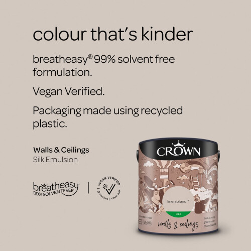 Crown Crown WALLS & CEILINGS Beige Silk Emulsion Paint 2.5L 1