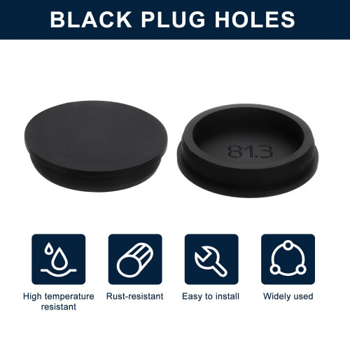 sourcing map Black Plug Holes for 81mm / 3.19" Hole 1 pcs 1