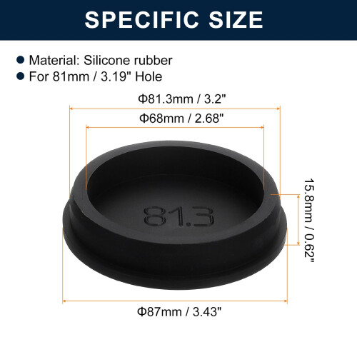 sourcing map Black Plug Holes for 81mm / 3.19" Hole 1 pcs 2