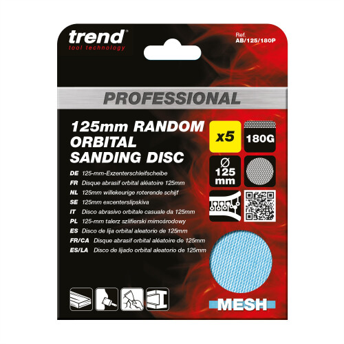 Trend Trend 125 mm 180 Grit Mesh Sanding Discs for Random Orbital Sanders, 5 Pack 2
