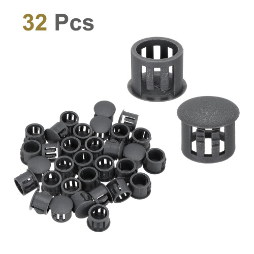 sourcing map 32PCS 11mm(7/16") Dark Gray Plastic Hole Plugs 2
