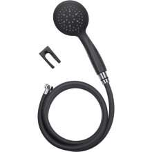 Duschette ROUSSEAU COMBIFLEX HEBE SCHWARZ 5 Strahlen - ABS - glattes PVC - 1,5m - schwarz