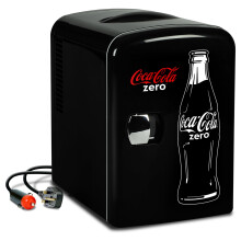 Coca Cola Coke Zero Mini Fridge For Bedrooms 4L Small 6 Can Table Top Quiet Mini Fridges For Skincare Office Food Drinks Kids Home Car & Travel 12V P