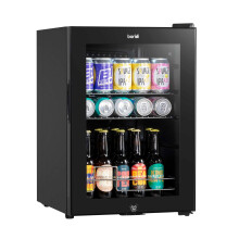 Baridi 60L Beer & Drinks Fridge with LED Light, Black and Glass Door – DH62