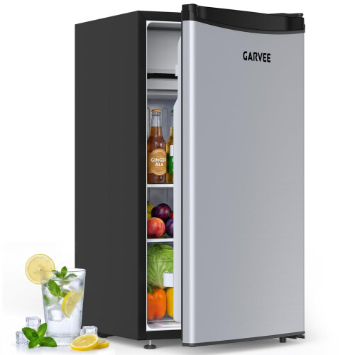 GarveeMore 92L Under Counter Fridge Freezer, Freestanding Mini Fridge