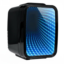 Crystals Mini RJB 4L Mini Fridge, Portable Cooler & Warmer, 6 Can Small Fridge with LED Light Modes, AC/DC Power for Bedroom, Car, Office, Skincare,