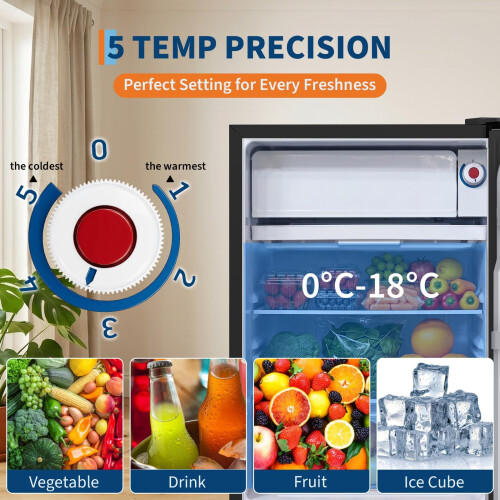 92L Stainless Steel Single Door Mini Fridge–Compact,Quiet&Energy Efficient 2