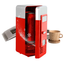 Juergliy Mini Fridge, Personal Fridge USB Drinks Cooler, Portable
