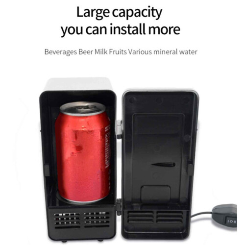 Juergliy Mini Fridge, Personal Fridge USB Drinks Cooler, Portable 1