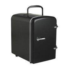KiBcsLic Mini Fridge, Cosmetic Fridge, Practical And Compact, 4 Liters, for Food, Office, Bedroom Or Student, Black